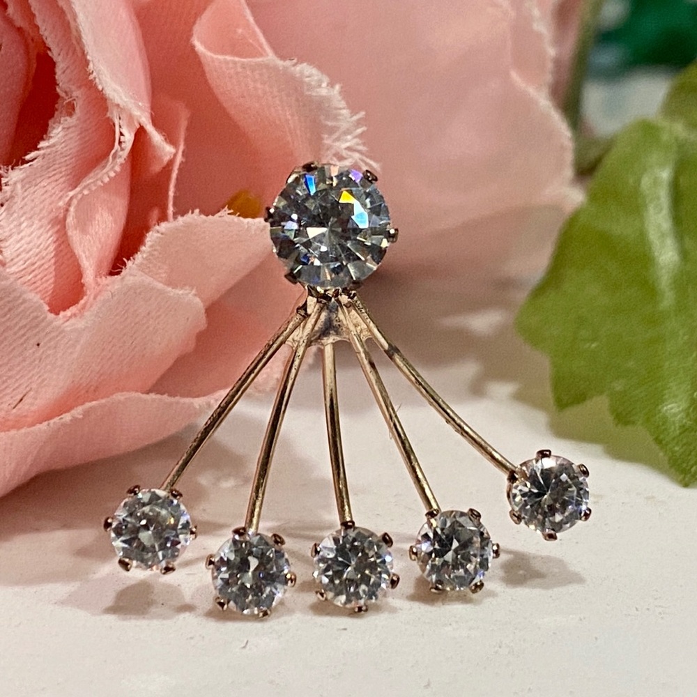 Crystal Earrings Rhinestone Multi-strand Fan - Picture 5 of 8